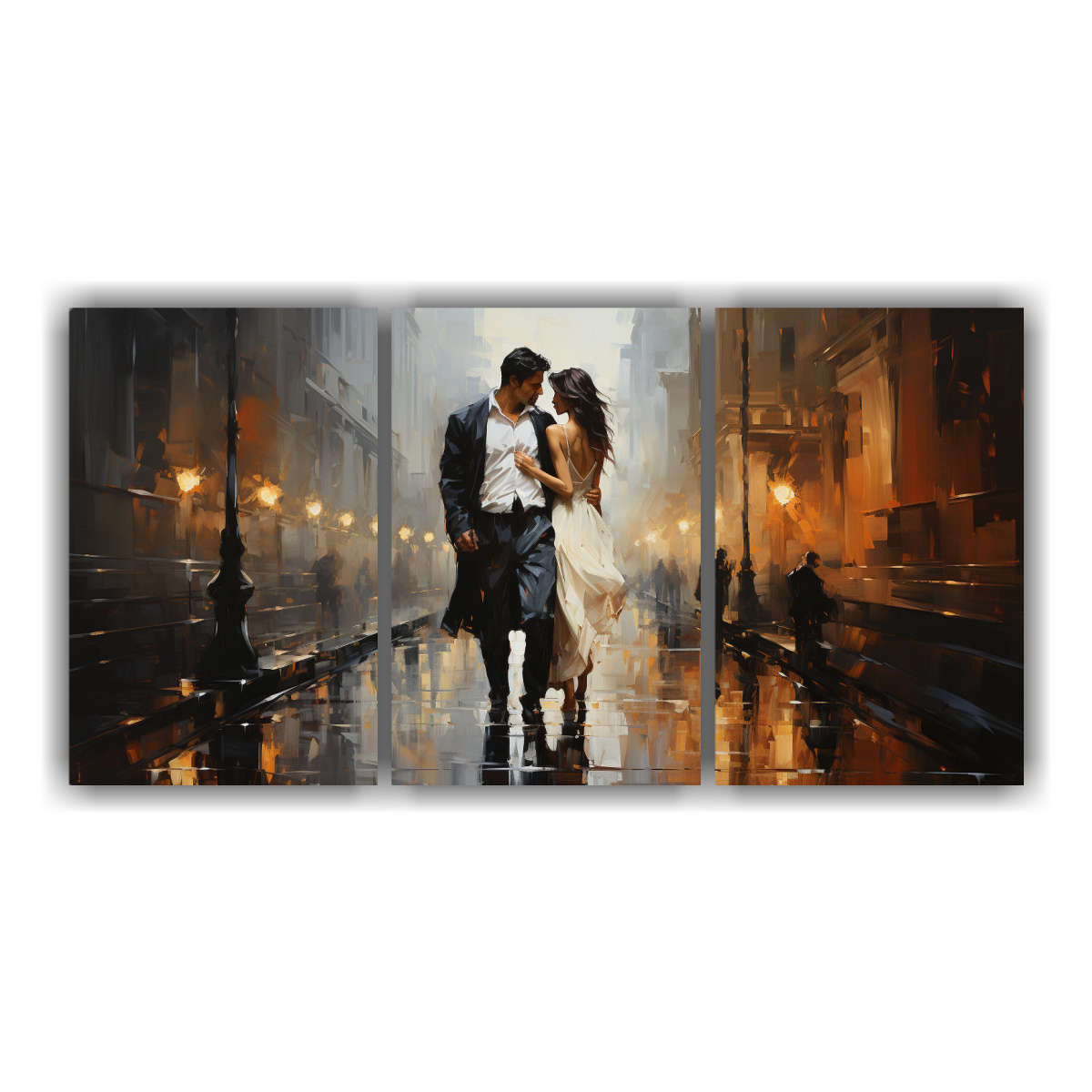 cuadros-espectacular-gama-de-colores-de-pintura-al-leo-impresionista-de-hombre-y-mujer-caminando