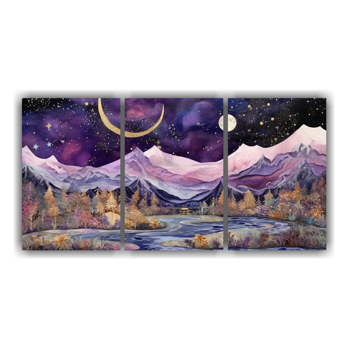 cuadros-fotograf-a-esquema-con-luna-y-monta-as