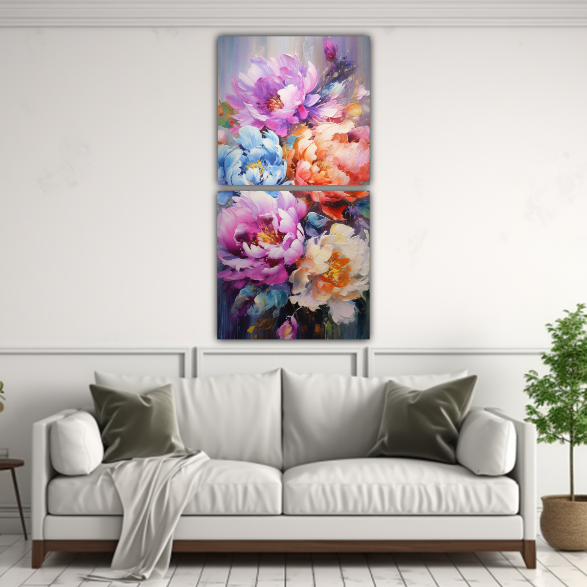 cuadros-hermoso-de-peon-as-en-colores-arco-ris-en-lienzo-1