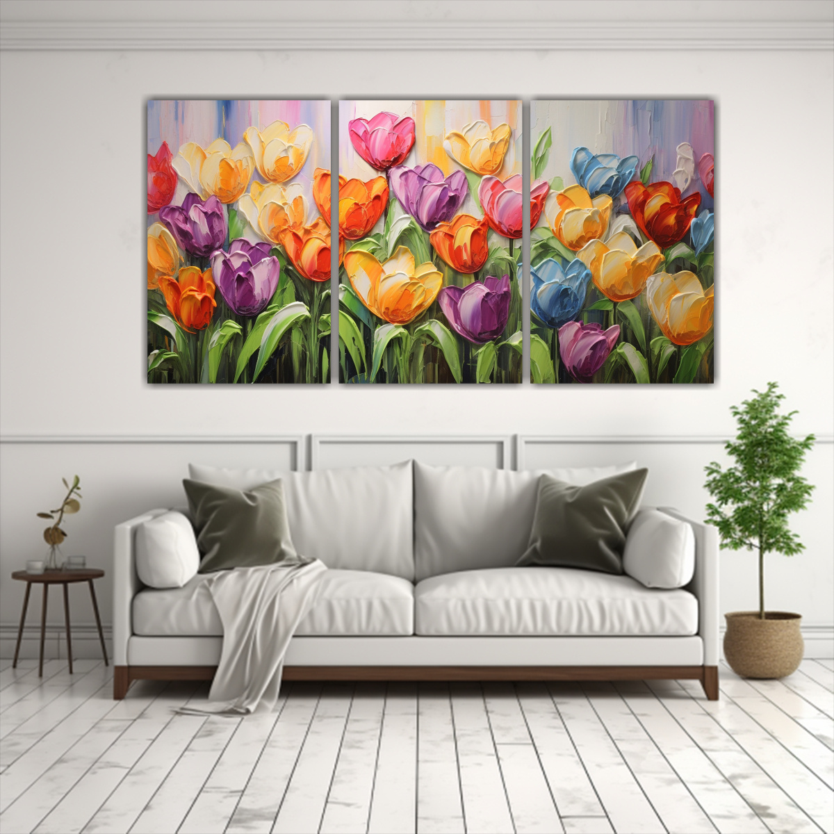 cuadros-hermoso-intensidad-de-tulipanes-en-colores-arco-ris-en-lienzo-1