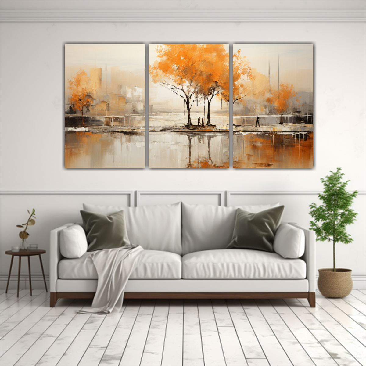 cuadros-hermoso-modernidad-de-rboles-en-plata-y-blanco-1