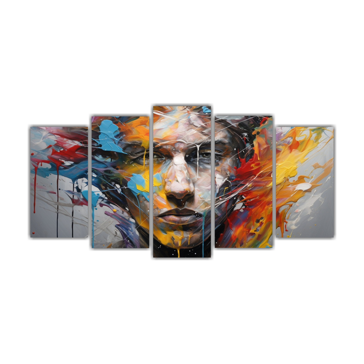 cuadros-horizontales-brillo-facial-y-salpicaduras-doradas-y-arco-ris-en-set-de-5