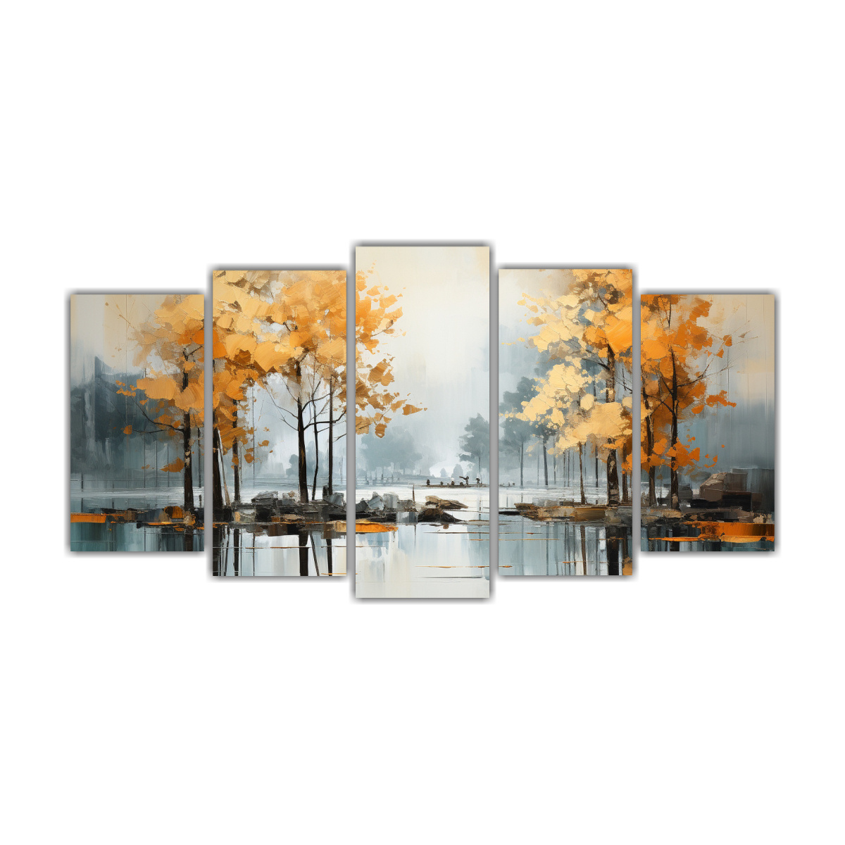 cuadros-juveniles-de-rboles-en-plata-y-oro-con-forma-abstracta