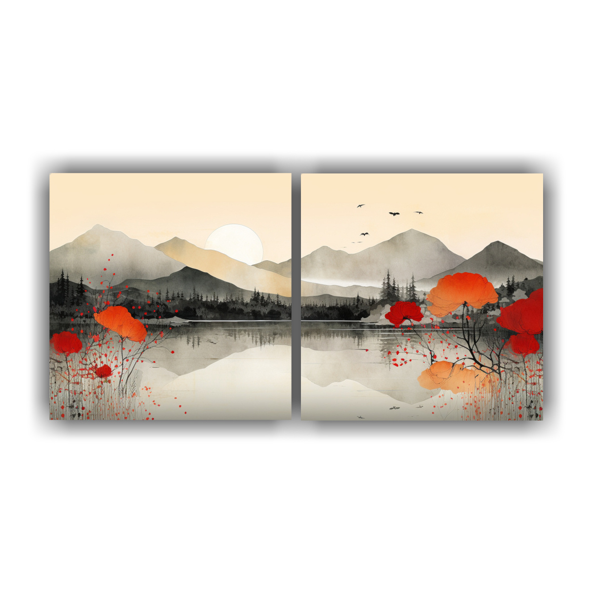 cuadros-monta-as-reflejadas-en-el-cl-sico