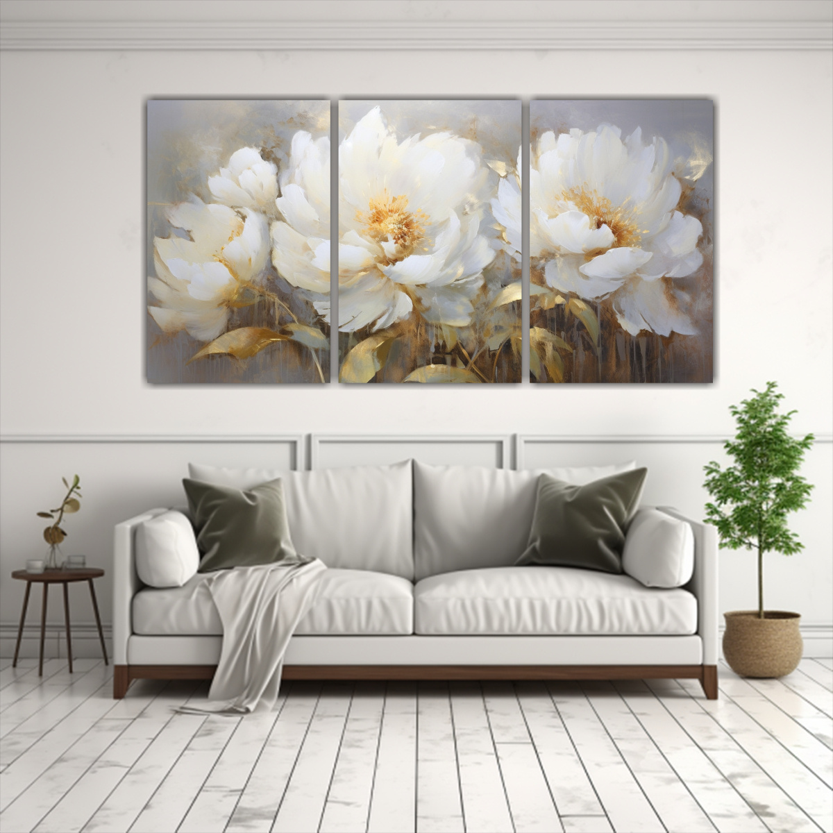 cuadros-patron-intenso-equilibrio-de-peon-as-en-tela-estilo-pintura-en-oro-1