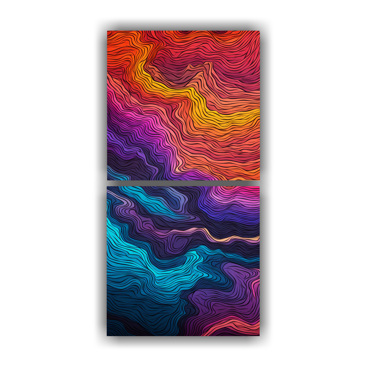 cuadros-patron-intenso-l-neas-delgadas-vibrantes-en-estilo-topo