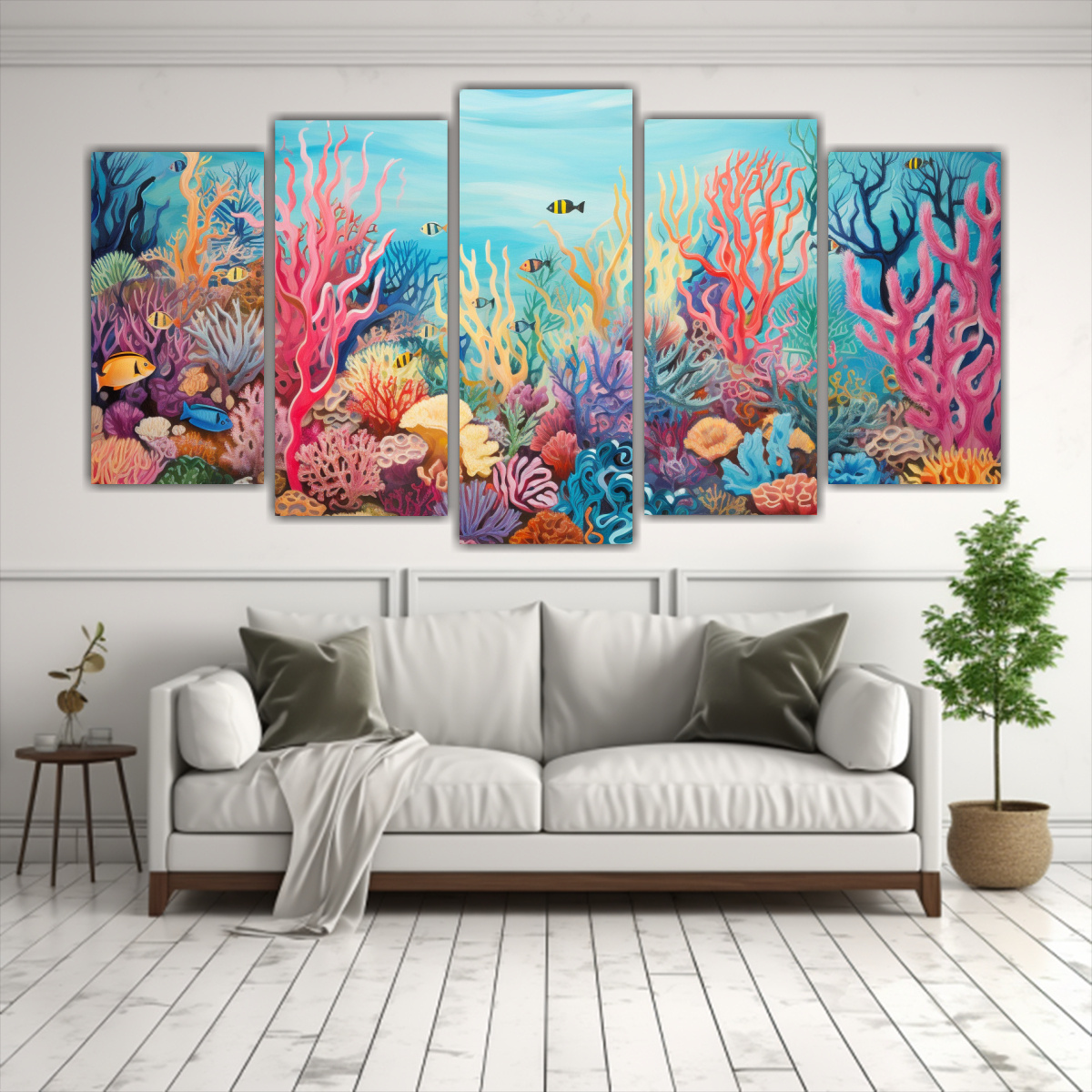 cuadros-tela-sublimada-coral-submarino-abstracto-representado-en-cinco-pinturas-de-decoraci-n-urbana-1