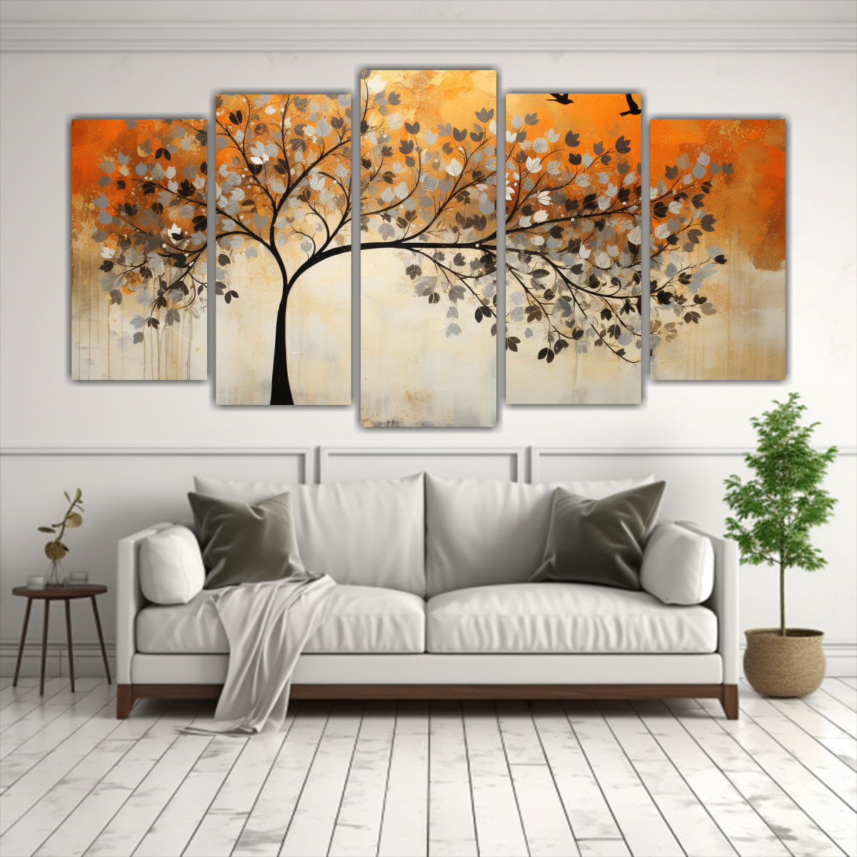 cuadros-tema-majestuosas-en-naranja-y-plata-de-rbol-en-la-pintura-decorativa-1
