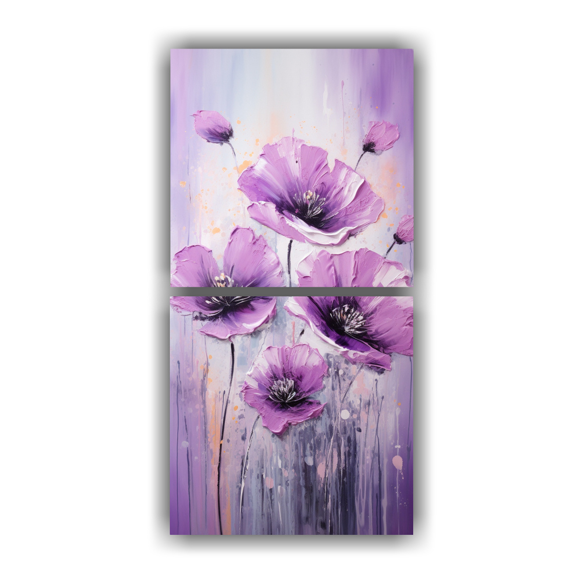 cuadros-vanguardia-mural-a-purple-poppies-pintura-sobre-lienzo-estilo-decorativo