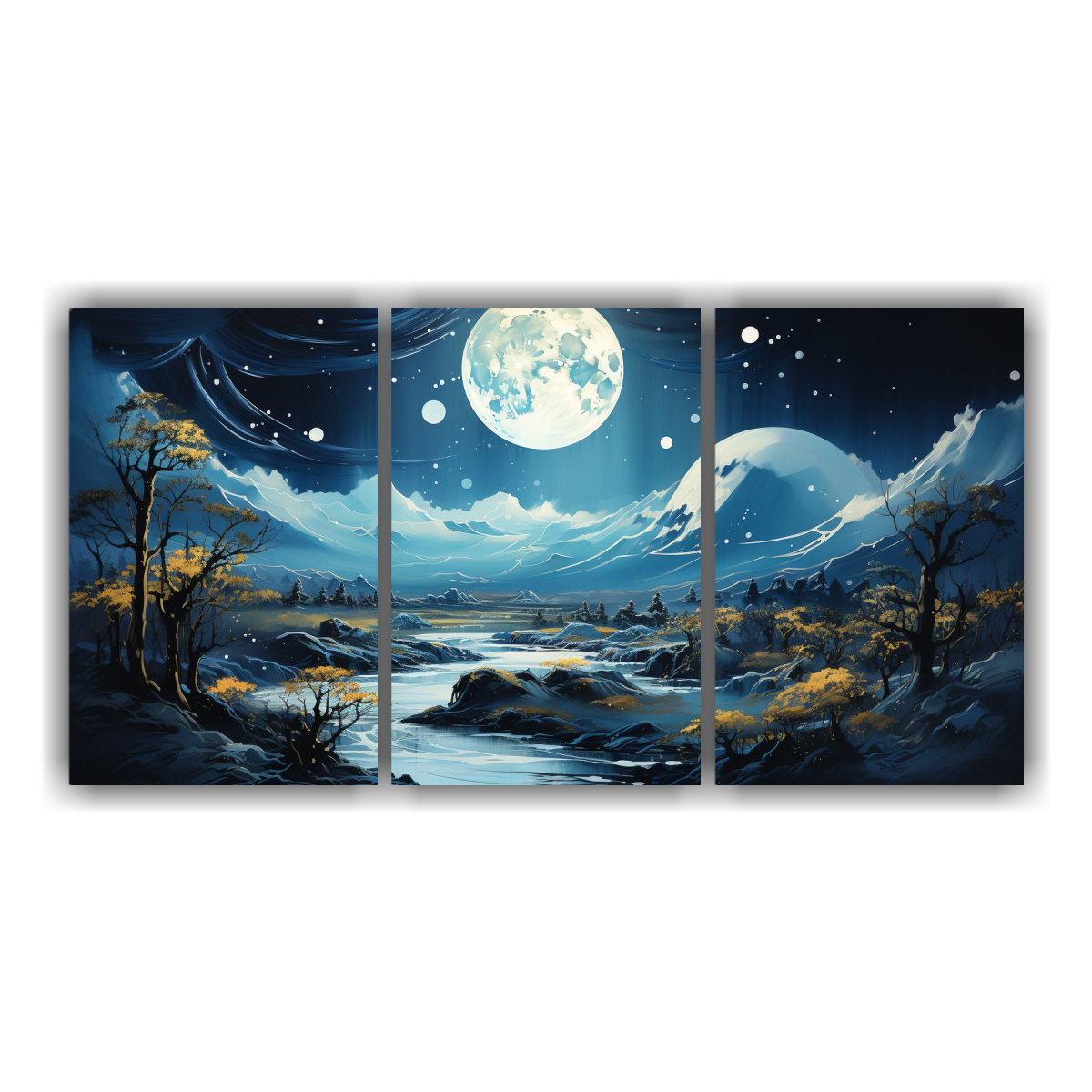 cuadros-vintage-con-efecto-visual-de-una-pintura-con-luna-cerca-de-monta-as-set-de-3