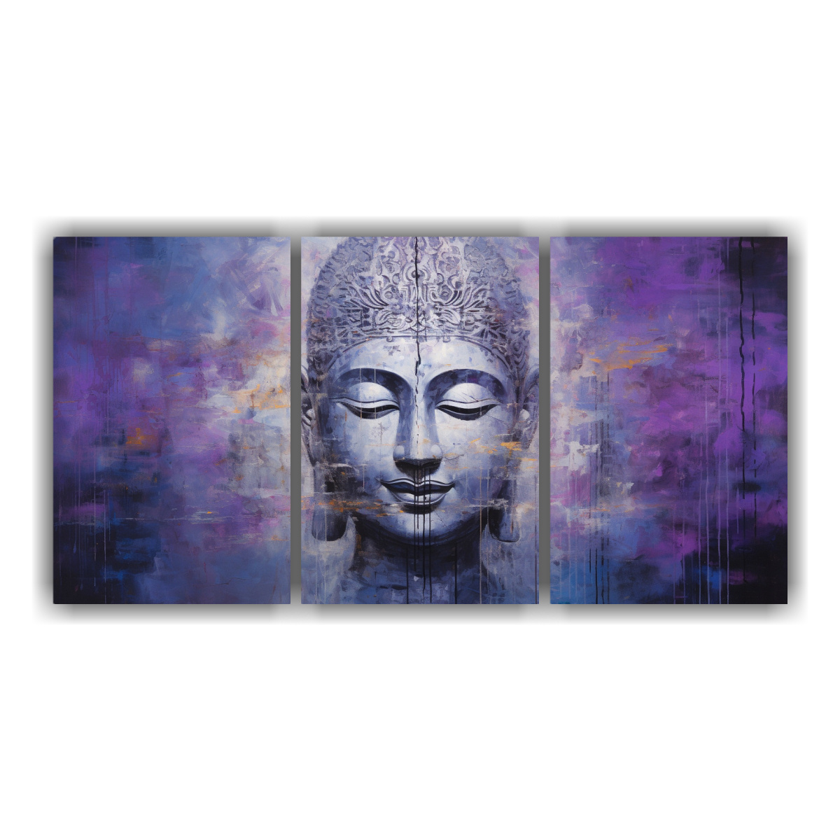 cuadros-vintage-estilo-abstracto-plata-y-morado-con-figuras-de-buddha