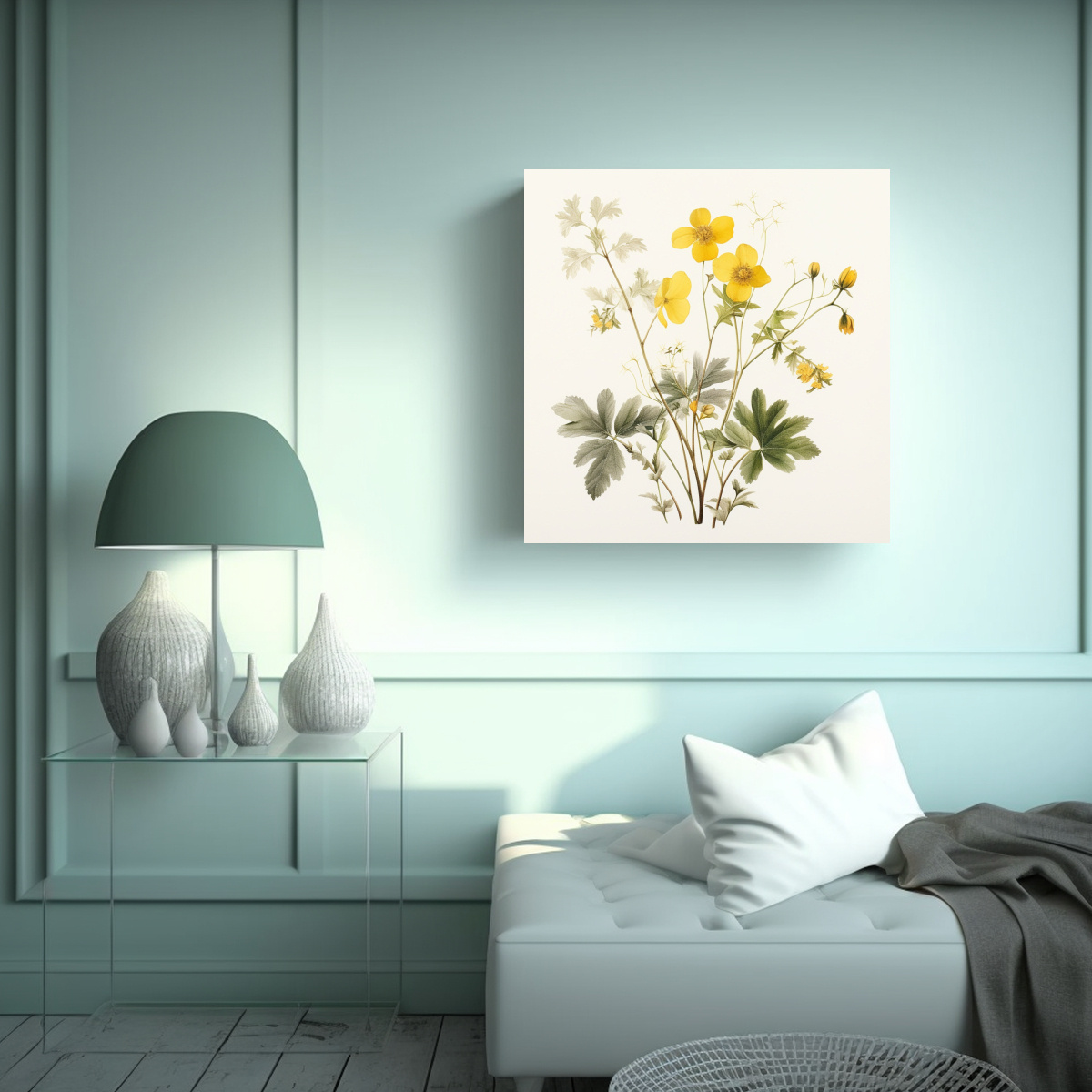 detalle-de-lienzo-moderno-con-3-flores-amarillas-sobre-fondo-blanco-1