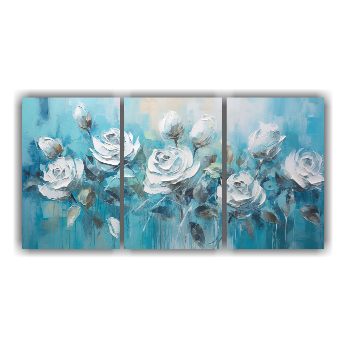 detalles-de-lienzo-moderno-con-pintura-de-rosas-turquesa