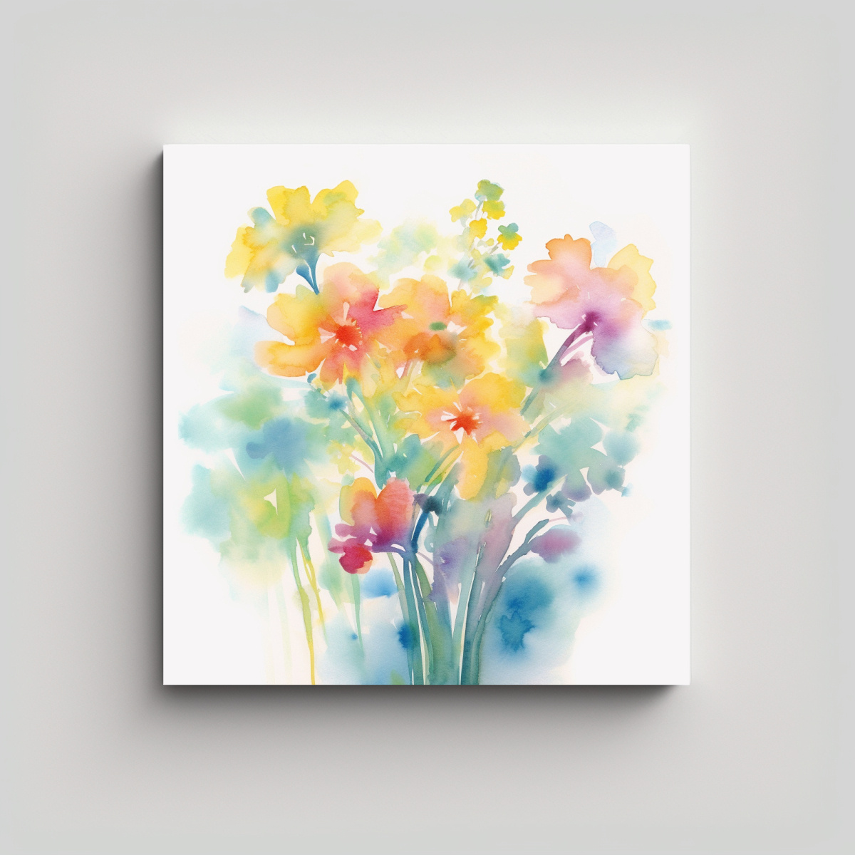 dibujo-detallado-en-tela-en-bastidor-abstracto-floral-en-acuarela-ligera