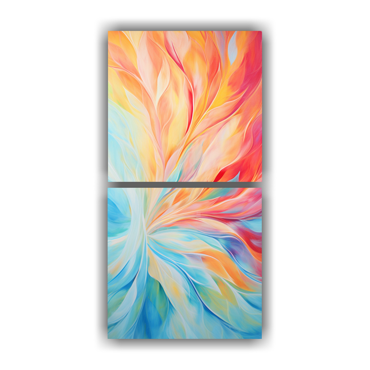 diptico-cuadro-visual-patrones-abstractos-giratorios-en-pinturas-decorativas-vibrantes-y-alegres-