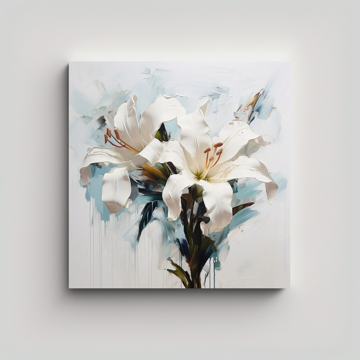 dise-o-de-cuarto-arte-expresionista-de-ramo-de-lirios-blancos