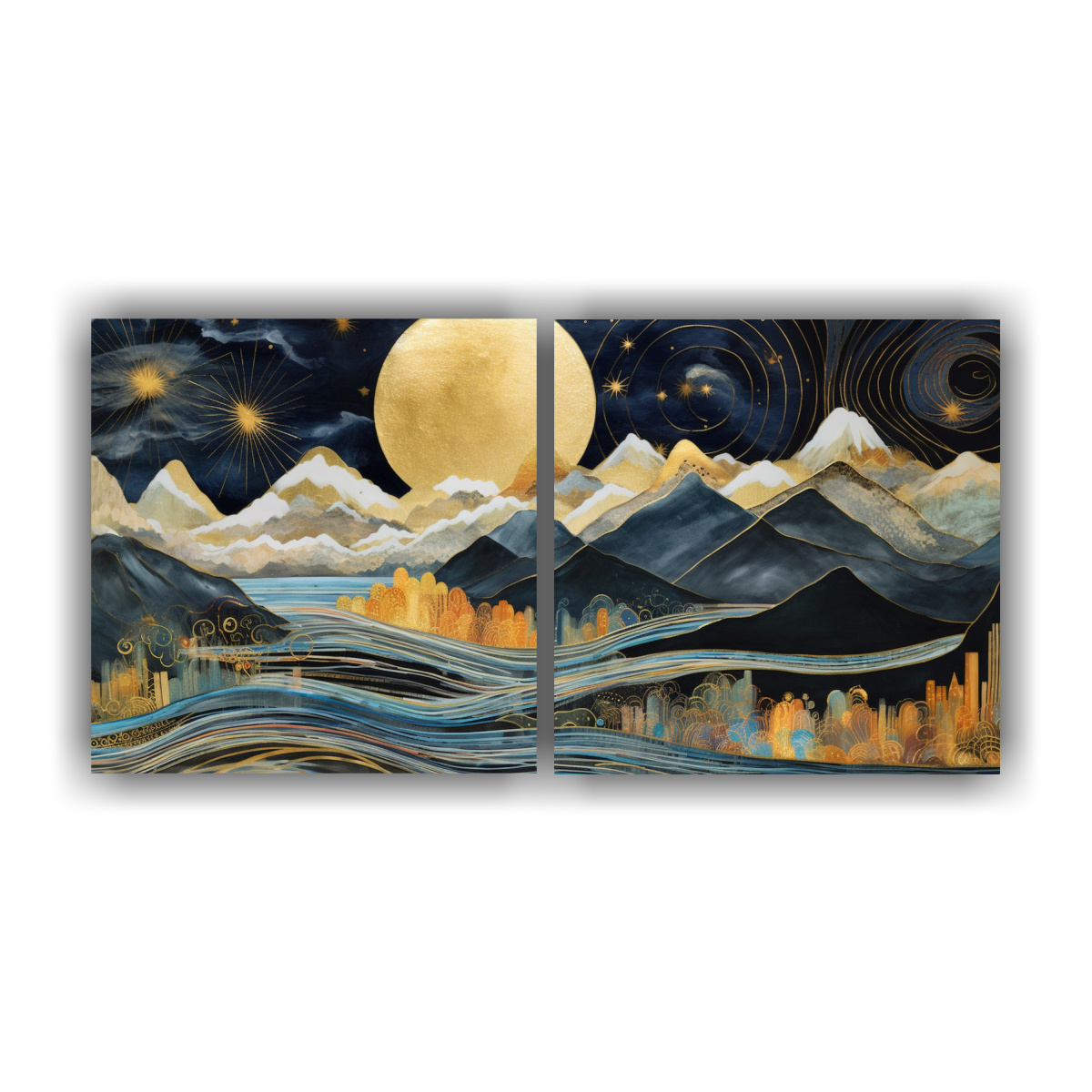 dos-artes-composici-n-arte-gr-fico-con-luna-cerca-de-monta-as-con-estrellas