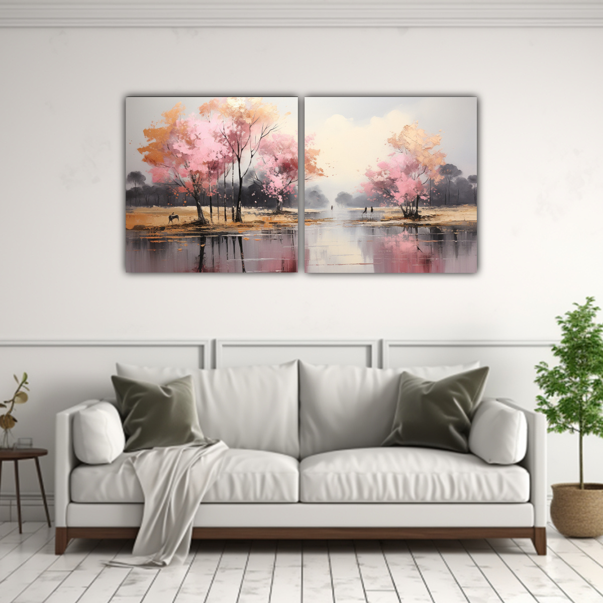 dos-artes-de-pared-cuadro-abstracta-de-rboles-en-plata-y-oro-1