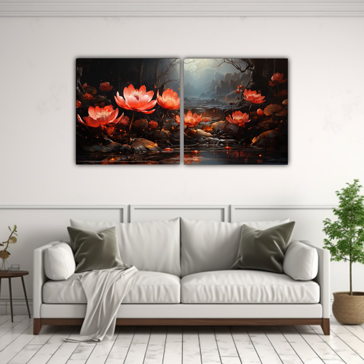 dos-artes-moderno-simetrico-pintura-en-lienzo-estilo-magic-black-lotus-1