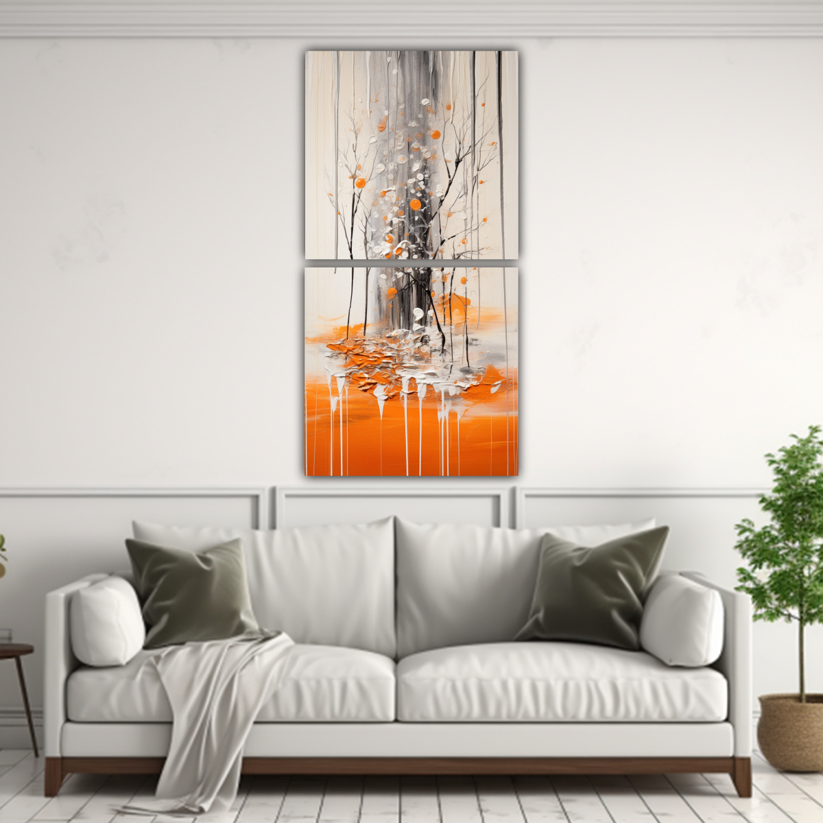 dos-composiciones-finas-l-neas-simples-en-colores-naranja-y-plateado-estilo-decorativo-de-pintura-1-1