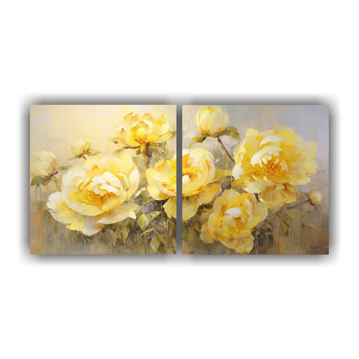 dos-composiciones-modernas-escenario-de-amapolas-amarillas-en-lienzo-estilo-decorativo