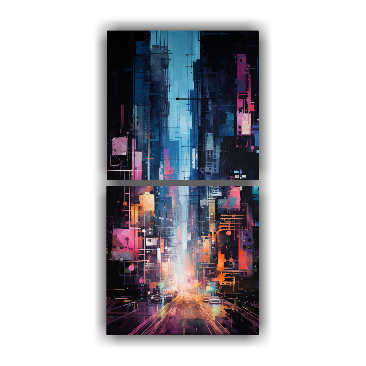 dos-cuadros-conceptual-intensidad-neon-abstracta-de-la-representaci-n-din-mica-de-la-ciudad-en-pinturas-de-decoraci-n