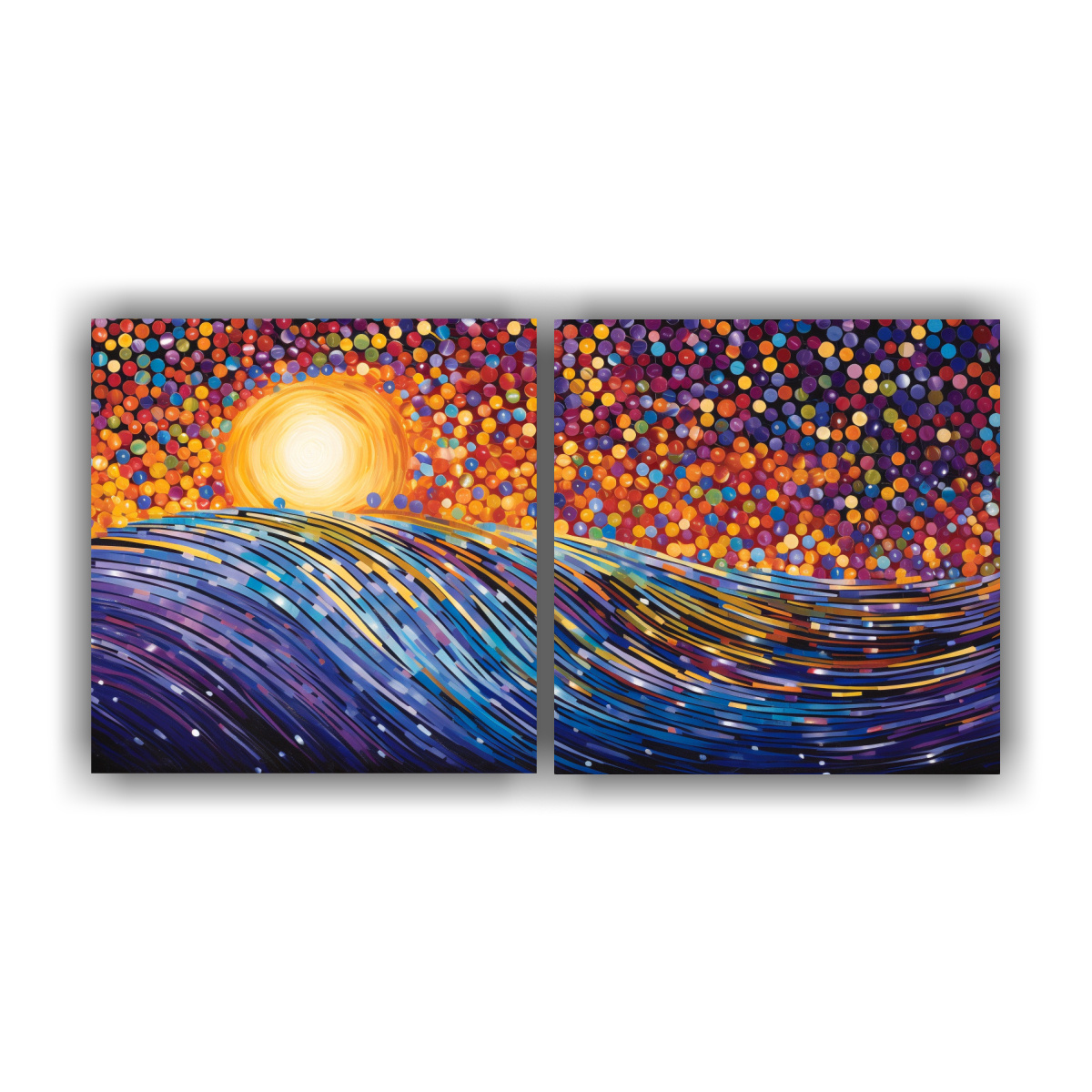 dos-lienzos-de-tela-horizontal-visual-estilo-puntillismo-luminoso-de-l-quidos-