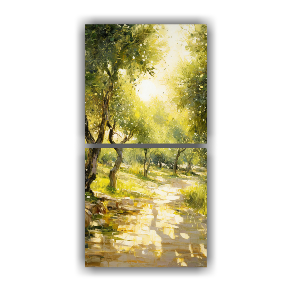 dos-telas-en-bastidor-expresi-n-fant-stico-sol-moteado-a-trav-s-de-un-olivar-retratado