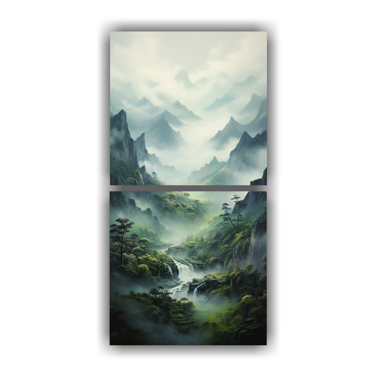 esencia-enigm-tica-de-la-representaci-n-creativa-de-dos-pinturas-de-pared-decorativas-cubiertas-de-niebla