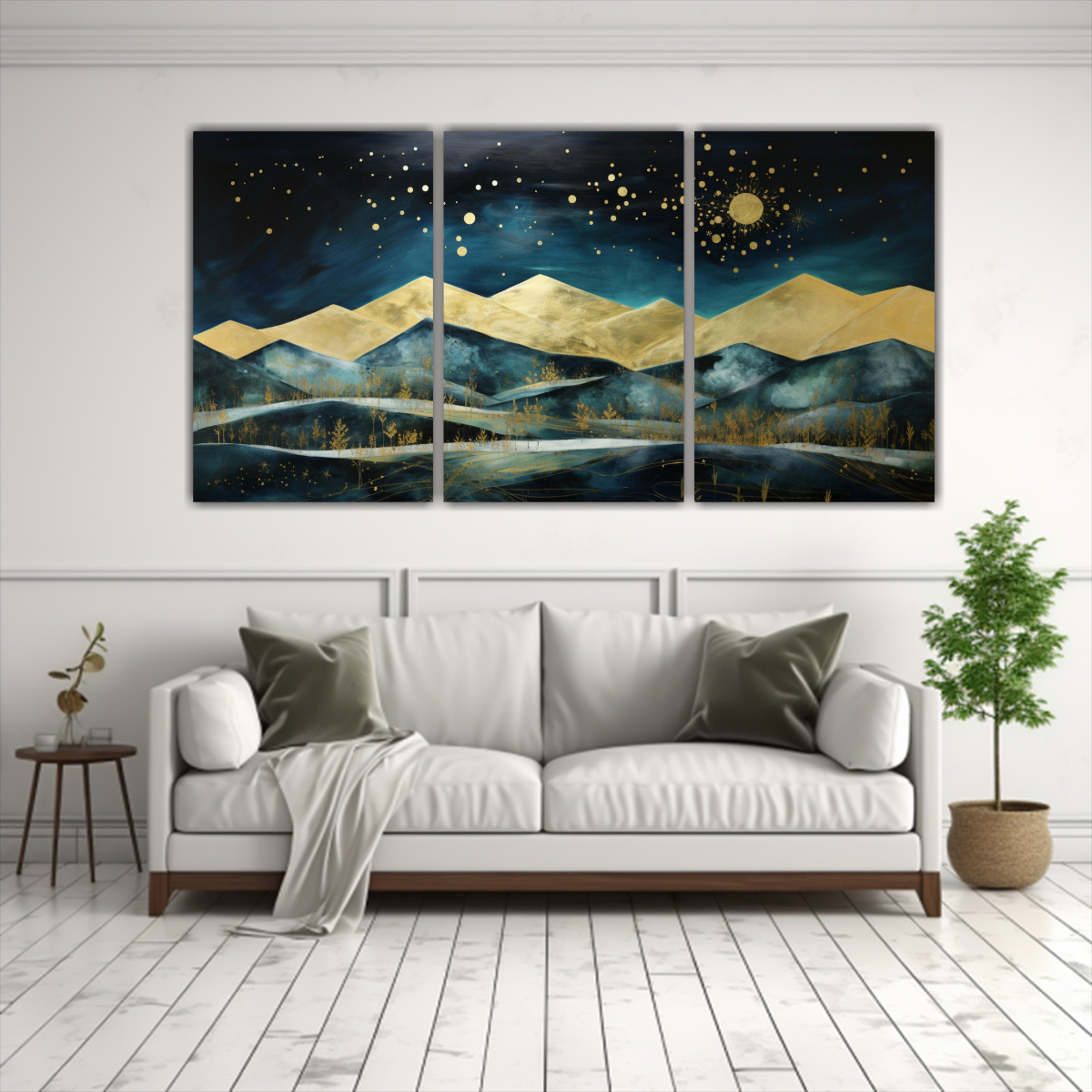 exposici-n-de-paisajes-abstractos-de-medianoche-con-pinturas-decorativas-de-monta-as-doradas-1-1