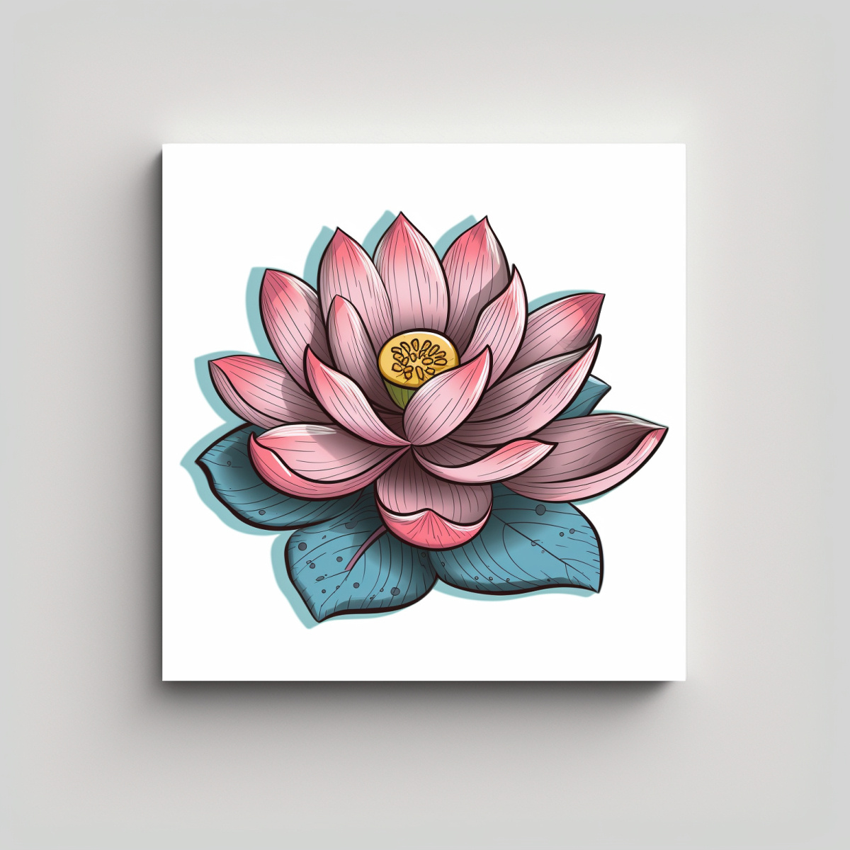 fotograf-a-de-lienzo-art-stico-con-flor-de-loto-en-color