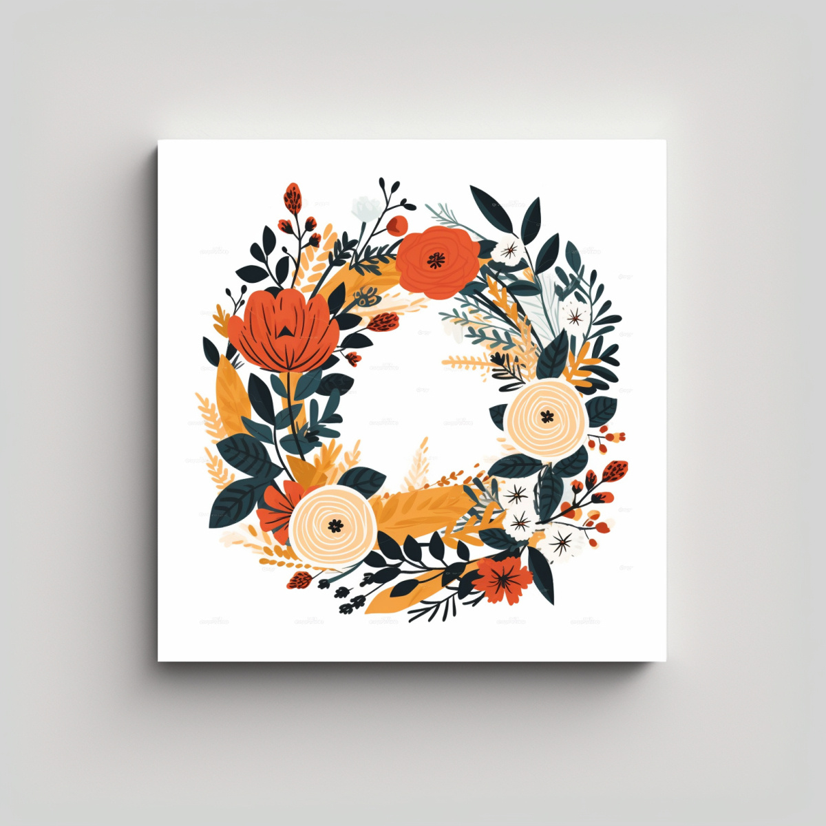 Galería De Arte Vintage: Riqueza Visual En Ilustración Floral Circular