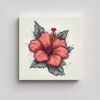 ilustraci-n-hibiskus-en-doodle-cuadro-decorativo-canva