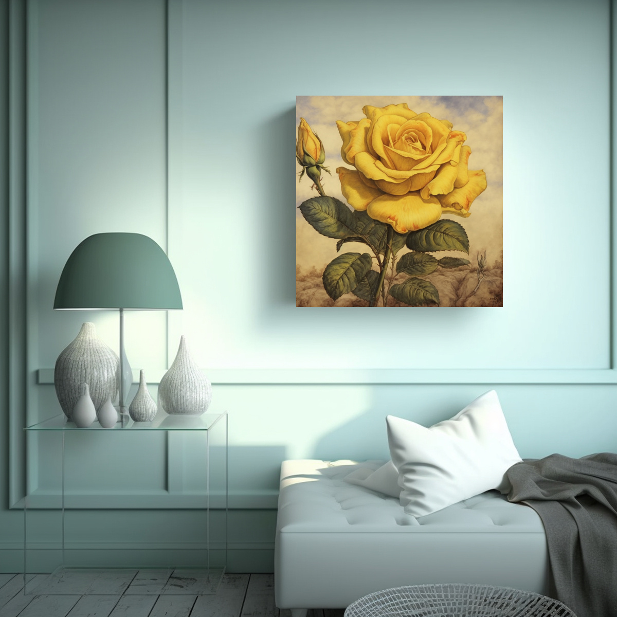 ilustraci-n-m-gica-de-la-rosa-amarilla-de-texas-arte-vintage-1