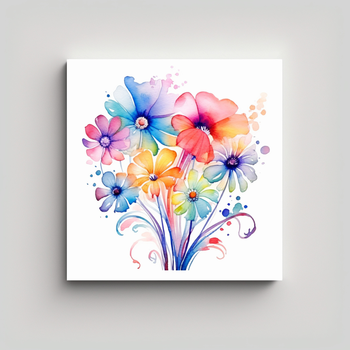 ilustraci-n-sim-trica-de-flores-fantas-a-en-acuarela-sobre-lienzo-blanco