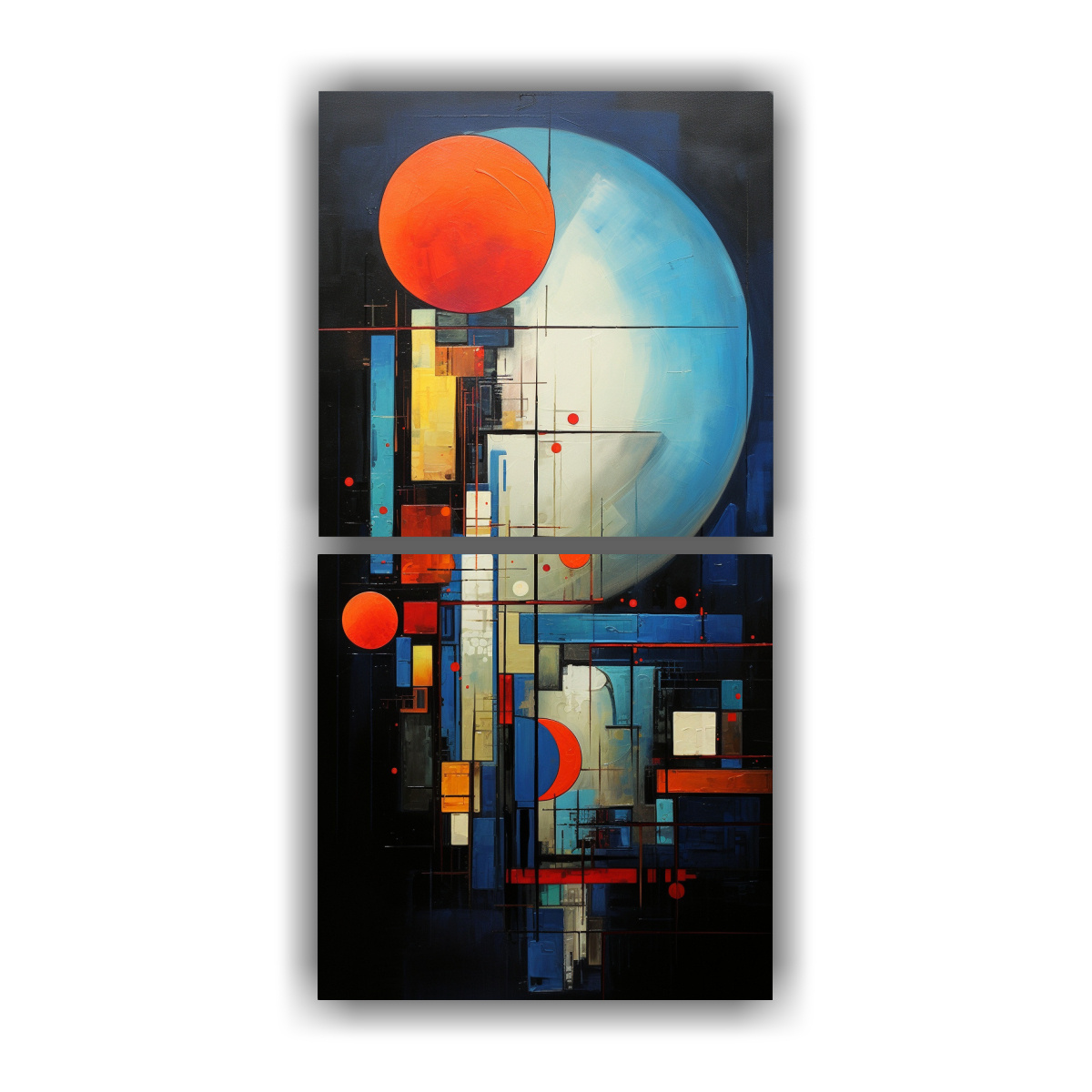 juego-de-2-lienzos-en-bastidor-vintage-pintura-art-stica-abstracta-refinada-futurista