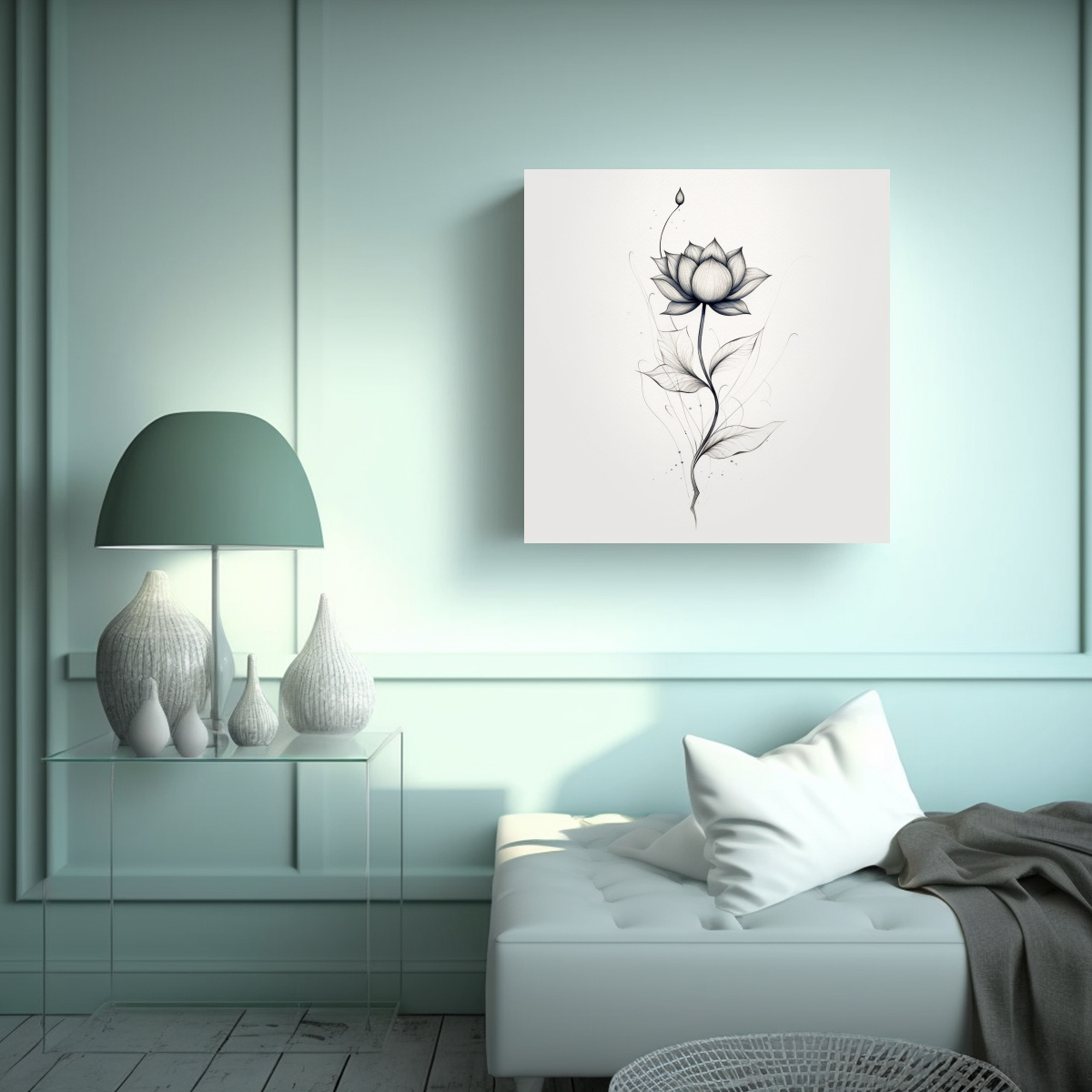 l-mina-de-flor-de-loto-y-enredadera-tinta-negra-resistente-hermosa-1