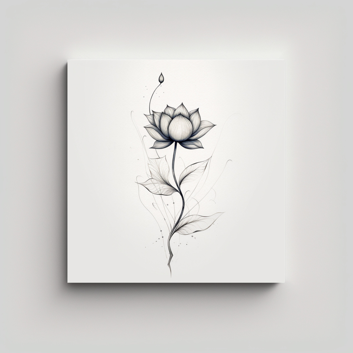 l-mina-de-flor-de-loto-y-enredadera-tinta-negra-resistente-hermosa