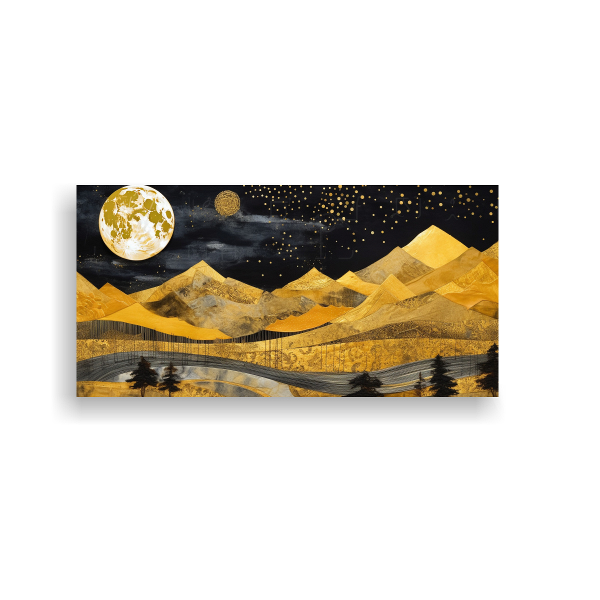 lienzo-alta-calidad-pintura-con-luna-cerca-de-las-monta-as-con-estrellas