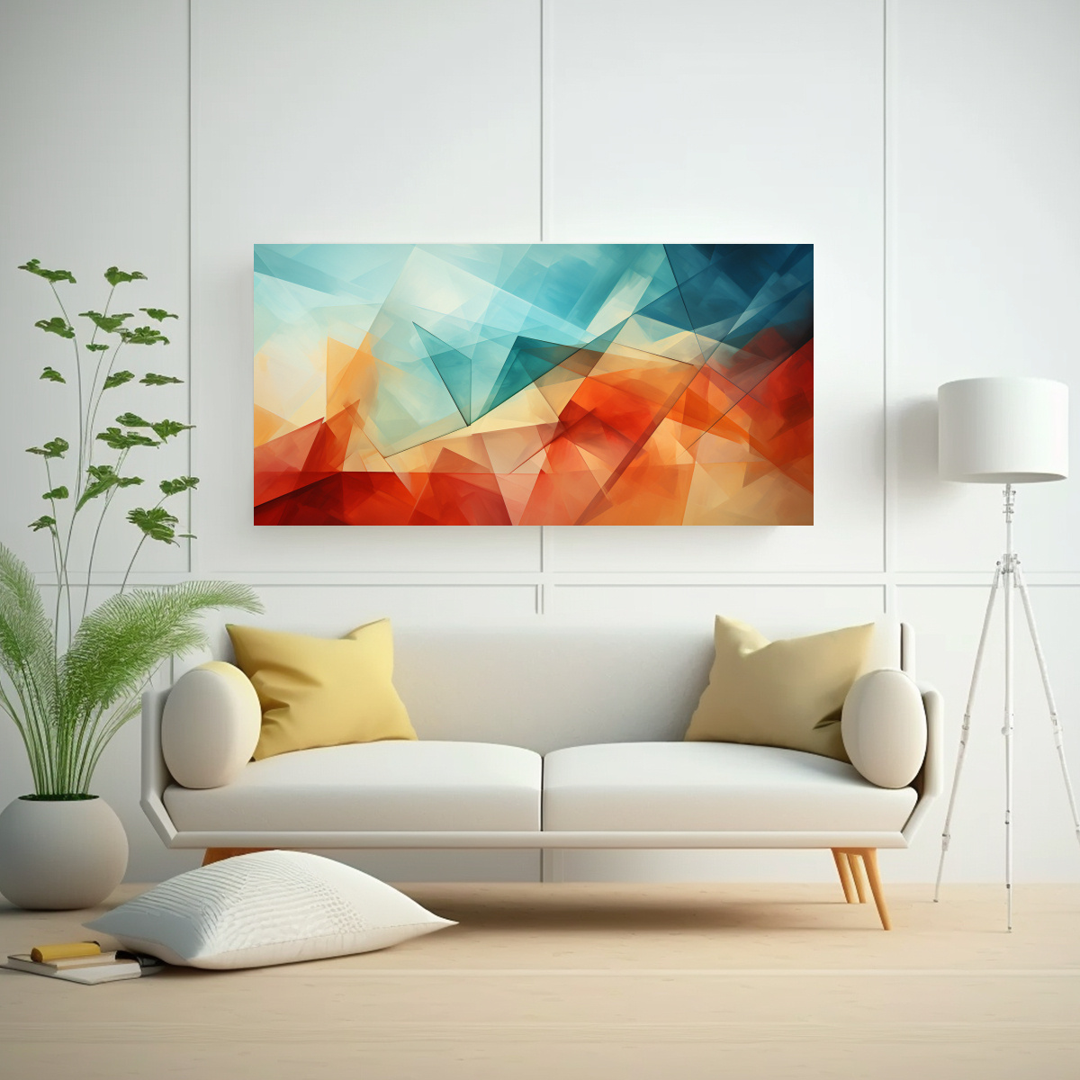 lienzo-creativa-equilibrio-geometr-a-azul-y-coral-pintura-abstracta-c-1