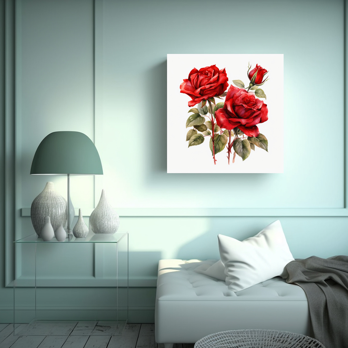 lienzo-cuadrado-de-rosas-rojas-elegantes-en-acuarela-realista-y-tinta-1