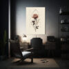 lienzo-cuadro-salon-boceto-minimalista-de-rosas-en-geometr-a-1