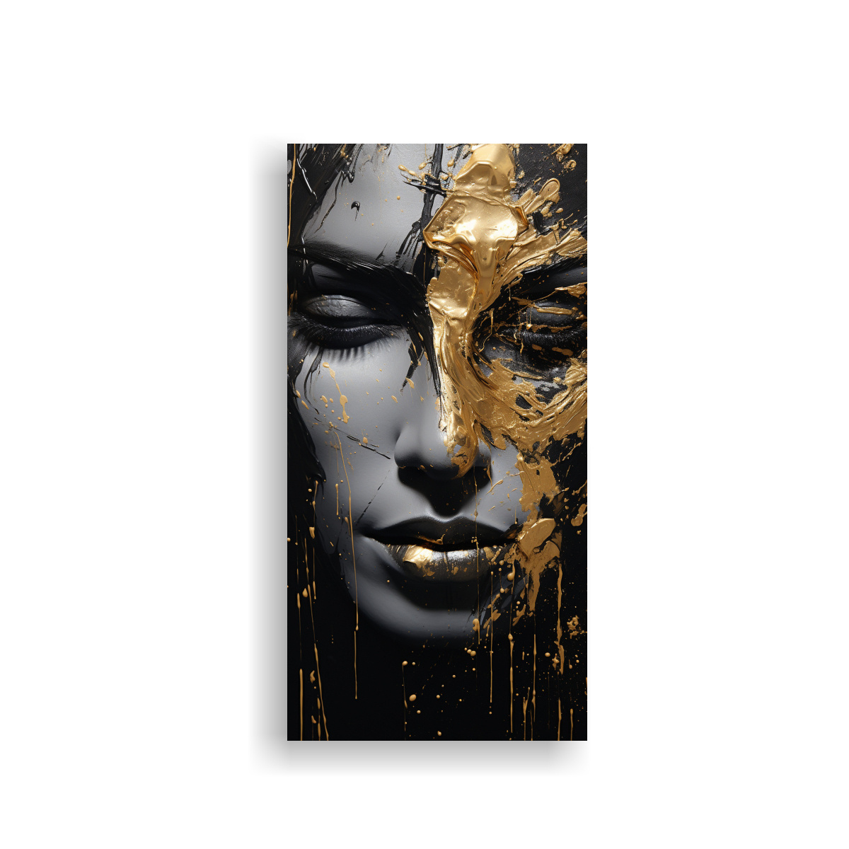 lienzo-de-tela-con-contornos-faciales-y-salpicaduras-doradas-y-negras-en-acuarela