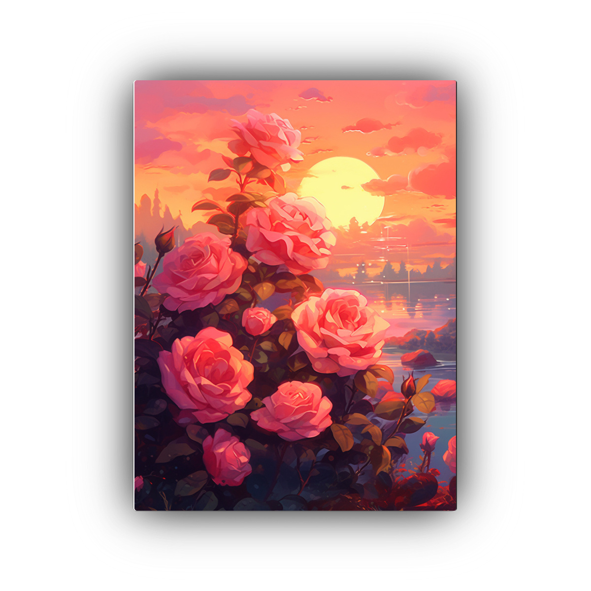 lienzo-de-tela-concepto-interiores-arte-de-pared-puesta-de-sol-rosa-con-rosas-en-el-fondo-