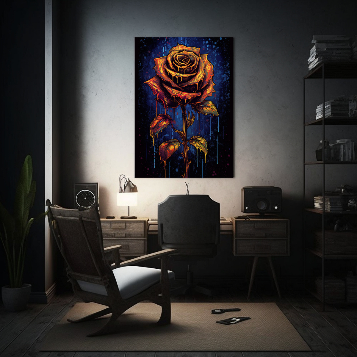 lienzo-de-tela-patr-n-intenso-de-rosa-negra-g-tica-con-fondo-intrincado-arte-pop-estilo-vintage-1