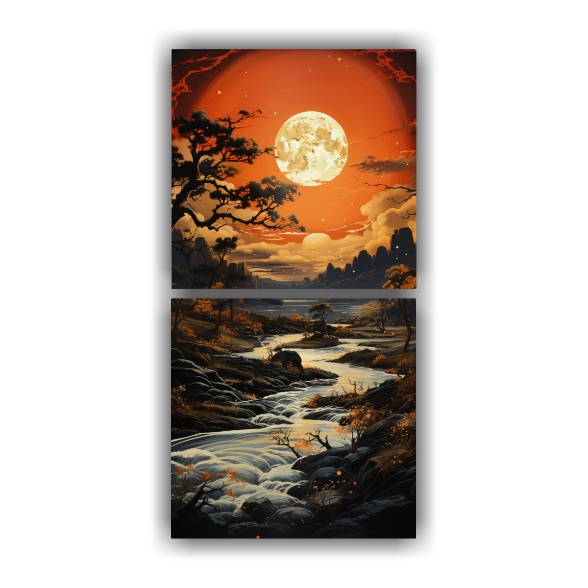 lienzo-decorativo-con-luna-cerca-de-las-monta-as-y-estrellas