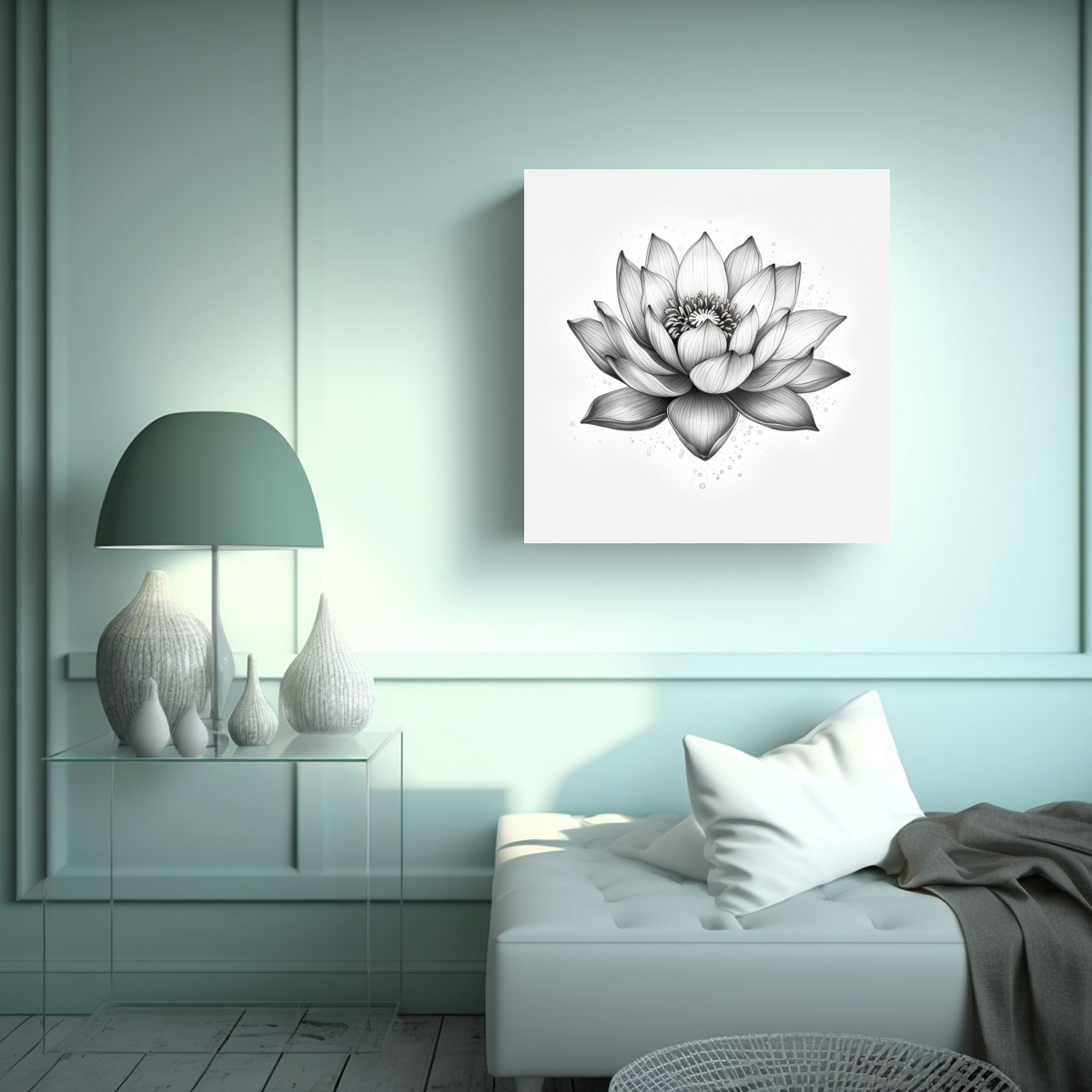 lienzo-moderno-flor-de-loto-dibujo-tinta-impactante-estilo-tatuaje-1