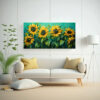 lienzo-moderno-para-cuarto-con-pintura-de-girasoles-verdes-en-el-estilo-1