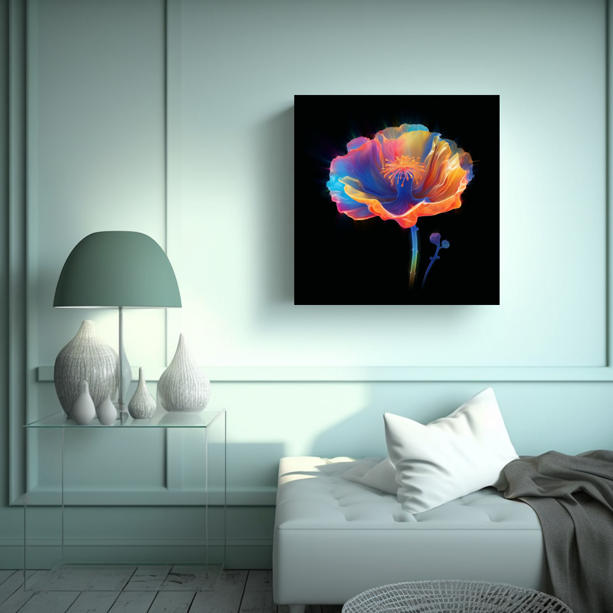 lienzo-pop-art-bioluminiscente-de-verano-con-flor-de-amapola-1