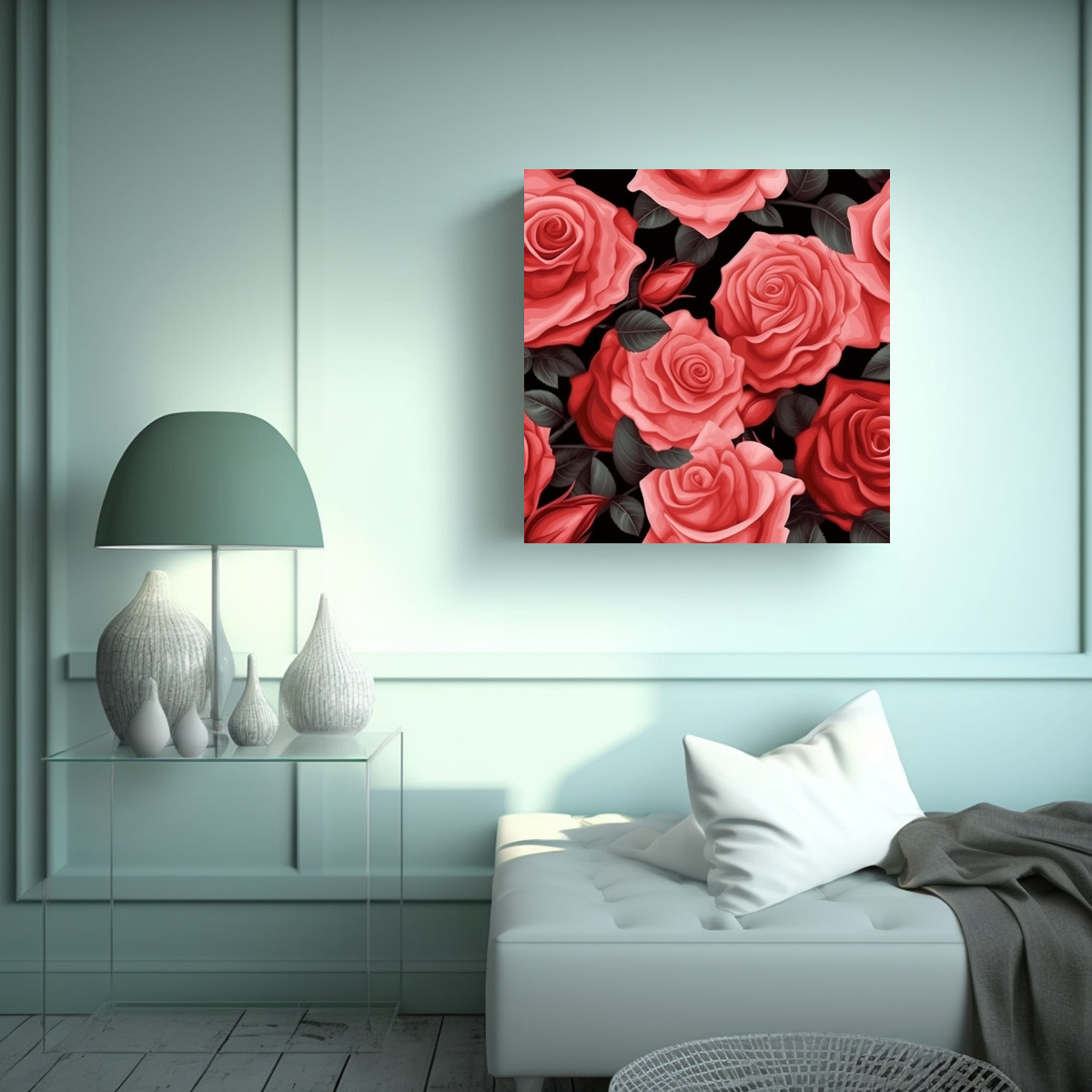 lienzo-realista-de-rosas-rojas-y-rosadas-para-ambiente-inspirador-1